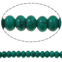 Grânulos de turquesas, Turquesa sintética, Rondelle, tamanho diferente para a escolha, verde, Buraco:Aprox 1.5mm, vendido para Aprox 15 inchaltura Strand