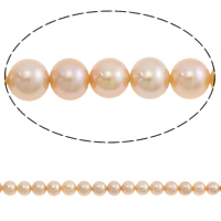 Okrugli Kulturan Slatkovodni Pearl perle, prirodan, roze, 8-9mm, Rupa:Približno 0.8mm, Prodano Per Približno 15.7 inčni Strand