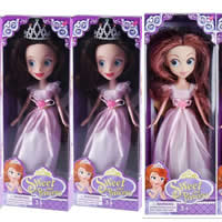 Plastic Sofia The First Doll, met Vezel & Satijnen lint & Organza, Meisje, gemengde kleuren, 10x5.5x28cm, Verkocht door PC