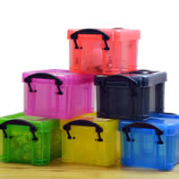 Plastic Kralen Container, Rechthoek, transparant, meer kleuren voor de keuze, 87x65x52mm, 50pC's/Lot, Verkocht door Lot