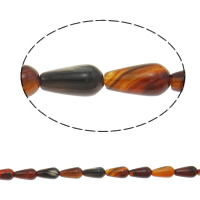 Naturlig rød agat perler, Red Agate, Teardrop, 8x16mm, Hole:Ca. 2mm, Længde 15.5 inch, 5Strands/Lot, Solgt af Lot