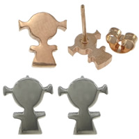 Stainless Steel Stud Earrings Girl plated Sold By Lot