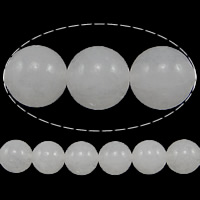 Perles en jade, blanc de jade, Rond, lisse, 10mm, Trou:Environ 1mm, Longueur Environ 15 pouce, 20Strandstoron/lot, Environ 37PC/brin, Vendu par lot