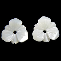 Natural White Shell Kralen, Bloem, 9.50x10x3mm, Gat:Ca 1mm, 100pC's/Bag, Verkocht door Bag