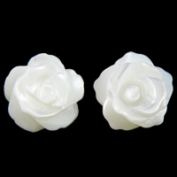 Natural White Shell Kralen, Bloem, halfgeperforeerde, 10x4mm, Gat:Ca 1mm, 100pC's/Bag, Verkocht door Bag