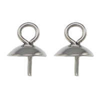 Bail Peg in acciaio inox, colore originale, 6x8x0.60mm, Foro:Appross. 1.5mm, 500PC/lotto, Venduto da lotto