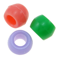 Solid Color Acryl Kralen, Drum, candy stijl, gemengde kleuren, 8x6mm, Gat:Ca 4mm, Ca 2600pC's/Bag, Verkocht door Bag