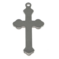 Nerūdijančio plieno Cross Pakabukai, Nerūdijantis plienas, Kirsti, Originali spalva, 15x28x1mm, Skylė:Apytiksliai 1.5mm, 500kompiuteriai/Pirkimo, Pardavė Pirkimo