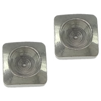 Stainless Steel cabochon Setting, Nehrđajući čelik, Trg, izvorna boja, 6x6x2.50mm, Unutarnji promjer:Približno 4mm, 500računala/Lot, Prodano By Lot