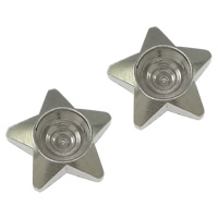 Rostfritt stål Cabochon Setting, ROSTFRITT STÅL, Star, ursprungliga färgen, 7x7x2mm, Innerdiameter:Ca 4mm, 500PC/Lot, Säljs av Lot