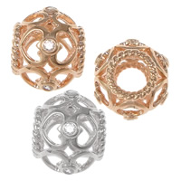 Kubik Zirkonium Mikro stenlägger Mässing European Pärlor, Lykta, plated, micro bana cubic zirconia & utan troll & ihålig, fler färger för val, nickel, bly och kadmium gratis, 10x13mm, Hål:Ca 5mm, 20PC/Bag, Säljs av Bag