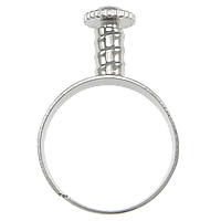 European Brass Finger Ring Setting, Messing, platinum plated, nikkel, lood en cadmium vrij, 18x28x7mm, 8x7mm, Gat:Ca 5mm, Maat:6.5, 100pC's/Lot, Verkocht door Lot