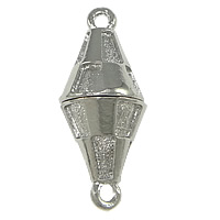 Sinc Alloy Clasp maighnéadach, Bicone, dath platanam plátáilte, singil-snáithe, nicil, luaidhe & caidmiam saor in aisce, 12x29mm, Poll:Thart 2mm, 100ríomhairí pearsanta/Lot, Díolta De réir Lot