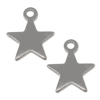 Rostfritt stål Extender Chain Drop, ROSTFRITT STÅL, Star, ursprungliga färgen, 8x11x1mm, Hål:Ca 1.2mm, 1000PC/Lot, Säljs av Lot