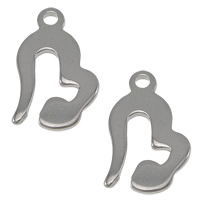 Acciaio inossidabile Extender catena di goccia, acciaio inox, Cuore, colore originale, 8x13x1mm, Foro:Appross. 1.2mm, 1000PC/lotto, Venduto da lotto