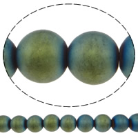 Perles hématites amagnétiques, hématite non magnétique, Rond, normes différentes pour le choix & givré, bleu, Trou:Environ 2mm, Longueur Environ 15.7 pouce, Vendu par lot