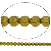 Nicht-magnetische Hämatit Perlen, Non- magnetische Hämatit, Trommel, goldfarben plattiert, verschiedene Größen vorhanden & facettierte, Bohrung:ca. 1mm, Länge ca. 15.7 ZollInch, verkauft von Menge