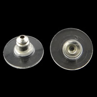 Ear Iron Nut Component, Σίδερο, με Πλαστική ύλη, Flat Γύρος, επιχρυσωμένο, περισσότερα χρώματα για την επιλογή, νικέλιο, μόλυβδο και κάδμιο ελεύθεροι, 11x6mm, Τρύπα:Περίπου 1mm, 5000PCs/τσάντα, Sold Με τσάντα