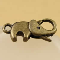 Zinc Alloy Hummerspænde, Elephant, antik bronze farve forgyldt, nikkel, bly & cadmium fri, 12x23mm, Hole:Ca. 1.5-2.5mm, 40pc'er/Bag, Solgt af Bag