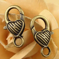 Zinc Alloy Lobster Clasp Heart antique bronze color plated nickel lead & cadmium free Approx 1.5-2.5mm Sold By Bag