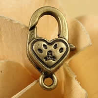 Zinc Alloy Lobster Clasp Heart antique bronze color plated nickel lead & cadmium free Approx 1.5-2.5mm Sold By Bag