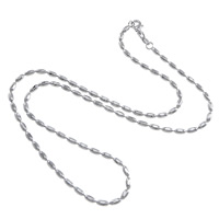 Collana catena in ottone, placcato color platino, Ball chain, assenza di nichel,piombo&cadmio, 5x2mm, Lunghezza Appross. 18 pollice, 50Strandstrefolo/lotto, Venduto da lotto