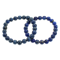 Naturlige Lapis Lazuli armbånd, Runde, flere farver til valg, 8mm, Længde Ca. 6 inch, 10Strands/Lot, Solgt af Lot