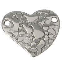 Rustfrit stål Connector, Stainless Steel, Heart, 1/1 løkke, oprindelige farve, 20x16x1.50mm, Hole:Ca. 2mm, 100pc'er/Lot, Solgt af Lot