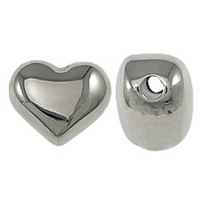 Perline in acciaio inox, Cuore, colore originale, 10.50x9x6mm, Foro:Appross. 2mm, 50PC/lotto, Venduto da lotto