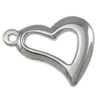 Acier inoxydable Coeur Pendentifs, couleur originale, 22.50x17x3mm, Trou:Environ 2mm, 50PC/lot, Vendu par lot