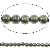 Perles hématites amagnétiques, hématite non magnétique, Rond, Placage de couleur d'or, normes différentes pour le choix, Trou:Environ 1-2mm, Longueur Environ 15.5 pouce, Vendu par lot