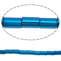 Nicht-magnetische Hämatit Perlen, Non- magnetische Hämatit, Zylinder, plattiert, verschiedene Größen vorhanden, keine, Bohrung:ca. 1mm, Länge ca. 15.5 ZollInch, verkauft von Menge