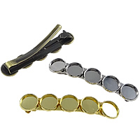 laiton Accessoires pince à cheveux, Placage, plus de couleurs à choisir, protéger l'environnement, sans nickel, plomb et cadmium, 69x14x8mm, Diamètre intérieur:Environ 12mm, 50PC/lot, Vendu par lot