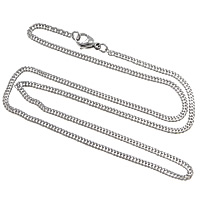 Ketting van edelstaal ketting, Roestvrij staal, twist ovale keten, oorspronkelijke kleur, 3.50x2x1mm, Lengte Ca 19 inch, 20strengen/Lot, Verkocht door Lot