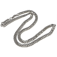 Stainless Steel Chain Ogrlica, Nehrđajući čelik, rubnik lanac, izvorna boja, 8x6x2mm, Dužina Približno 20 inčni, 10pramenovi/Lot, Prodano By Lot