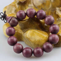 Wrist Mala Purpleheart with nylon elastic cord Round & Buddhist jewelry Sold By Lot