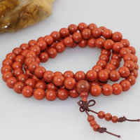 108 Abalorios Mala, Indonesia lobular Rosewood, con Cuerda elástica de nylon, Esférico, longitud diferente para la opción & La joyería budista & diverso tamaño para la opción & 4-aro, Vendido por Sarta