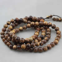 108 Mala Beads Hua Qinan Wood with nylon elastic cord Round Buddhist jewelry &  8mm Length Approx 34 Inch 108/Strand Sold By Lot