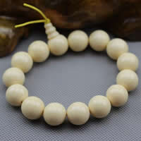 Wrist Mala Imitation Hippo Teeth with nylon elastic cord Round & Buddhist jewelry Sold By Lot