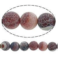 Perles agates effloresces naturelles , agate effleurant, Rond, 10mm, Trou:Environ 2mm, Longueur Environ 14.5 pouce, 10Strandstoron/lot, Vendu par lot