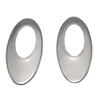 Stainless Steel korut Riipukset, Ruostumaton teräs, Flat Oval, alkuperäinen väri, 9.50x19x1mm, Reikä:N. 5x9mm, 1000PC/erä, Myymät erä