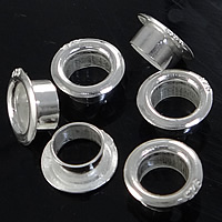 925 Sterling Silver GROMMET, 8x8x3.50mm, Reikä:N. 4.15mm, 100PC/erä, Myymät erä