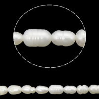 Ris odlad sötvattenspärla pärlor, Freshwater Pearl, naturlig, vit, Grade A, 3-4mm, Hål:Ca 0.8mm, Såld Per 14.5 inch Strand