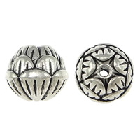 Perles fleurs en alliage de zinc, Plaqué de couleur d'argent, protéger l'environnement, sans nickel, plomb et cadmium, 12x10mm, Trou:Environ 1.5mm, 200PC/lot, Vendu par lot