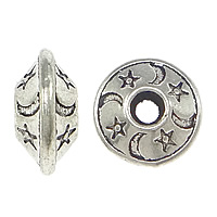 Sinkki metalliseos korut Helmet, Sinkkiseos, Bicone, antiikki hopea päällystetty, nikkeli, lyijy ja kadmium vapaa, 4x8mm, Reikä:N. 2mm, 1000PC/erä, Myymät erä