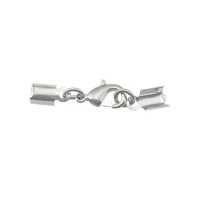 Sinc Alloy Claw Gliomach Corda Clasp, dath platanam plátáilte, le tip corda, nicil, luaidhe & caidmiam saor in aisce, 33mm, 9.5x5mm, Trastomhas Istigh:Thart 4.5mm, 500seiteanna/Lot, Díolta De réir Lot