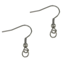 Stainless Steel Hook slangetje, Roestvrij staal, met lus, oorspronkelijke kleur, 19x19x3mm, 1mm, 500paren/Lot, Verkocht door Lot