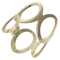 Lo zinco in lega Bangle Jewelry, lega in zinco, placcato color oro, matte, assenza di nichel,piombo&cadmio, 52x3mm, Diametro interno:Appross. 50mm, Lunghezza Appross. 6 pollice, 12PC/borsa, Venduto da borsa