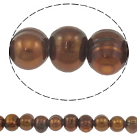 Kartoffel ferskvandskulturperle Beads, Ferskvandsperle, kaffe farve, Grade AA, 10-11mm, Hole:Ca. 2.5mm, Solgt Per Ca. 15 inch Strand