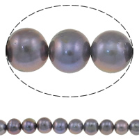 Perles nacres pommes de terre de culture d'eau douce, perle d'eau douce cultivée, pomme de terre, violet foncé, grade AAA, 8-9mm, Trou:Environ 0.8mm, Vendu par Environ 15 pouce brin